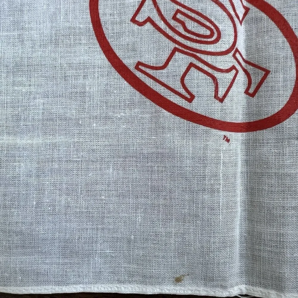 Vintage The Examiner KGO AM 810 San Francisco 49ers Fans Bandana Scarf New White